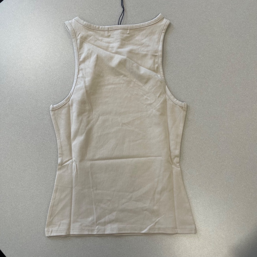 WeWoreWhat Beige Ribbed Crewneck Tank - Small - NWT - Picture 2 of 5
